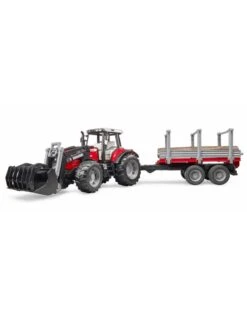 Bruder 2046 - Massey Ferguson 7480 Met Frontlader En Houttransport Aanhanger 2 Bruder 2046 - Massey Ferguson 7480 Met Frontlader En Houttransport Aanhanger -Britains Winkel bruder bruder 2046 massey ferguson 7480 met frontl 2