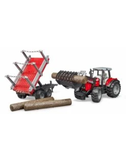 Bruder 2046 - Massey Ferguson 7480 Met Frontlader En Houttransport Aanhanger 4 Bruder 2046 - Massey Ferguson 7480 Met Frontlader En Houttransport Aanhanger -Britains Winkel bruder bruder 2046 massey ferguson 7480 met frontl 4