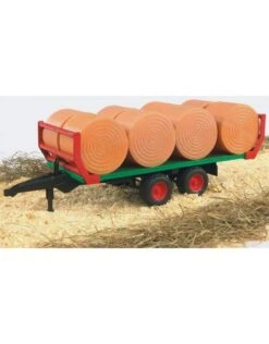 Bruder 2220 - Balentransporter Met 8 Ronde Hooibalen 1:16