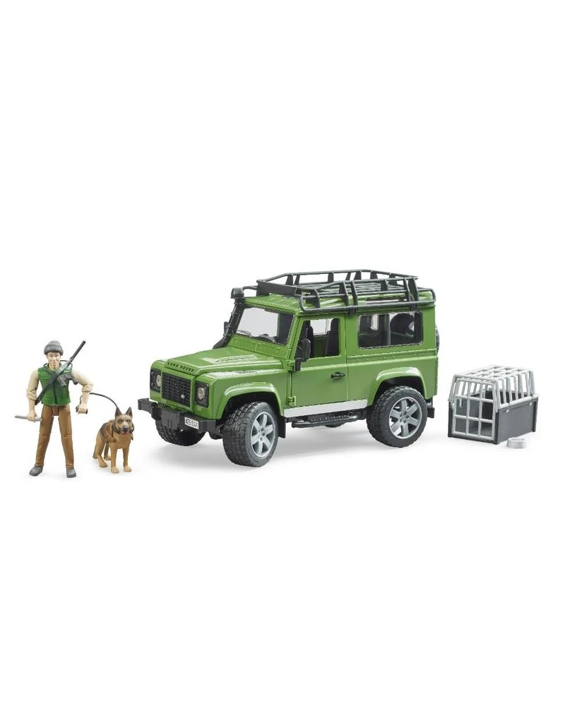 Bruder 2587 - Land Rover Defender Station Wagon met boswachter en hond Bruder 2587 - Land Rover Defender Station Wagon Met Boswachter En Hond -Britains Winkel bruder bruder 2587 land rover defender station wag