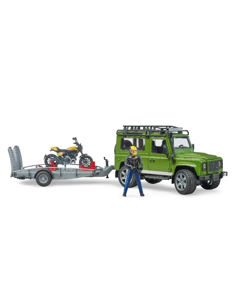 Bruder 2589 - Land Rover Defender met aanhanger en Scrambler Ducati Bruder 2589 - Land Rover Defender Met Aanhanger En Scrambler Ducati -Britains Winkel bruder bruder 2589 land rover defender met aanhang 1