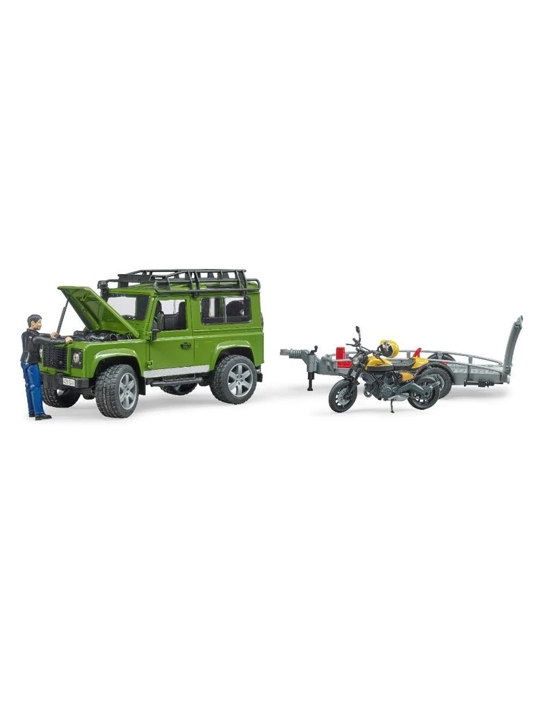 Bruder 2589 - Land Rover Defender met aanhanger en Scrambler Ducati Bruder 2589 - Land Rover Defender Met Aanhanger En Scrambler Ducati -Britains Winkel bruder bruder 2589 land rover defender met aanhang 3
