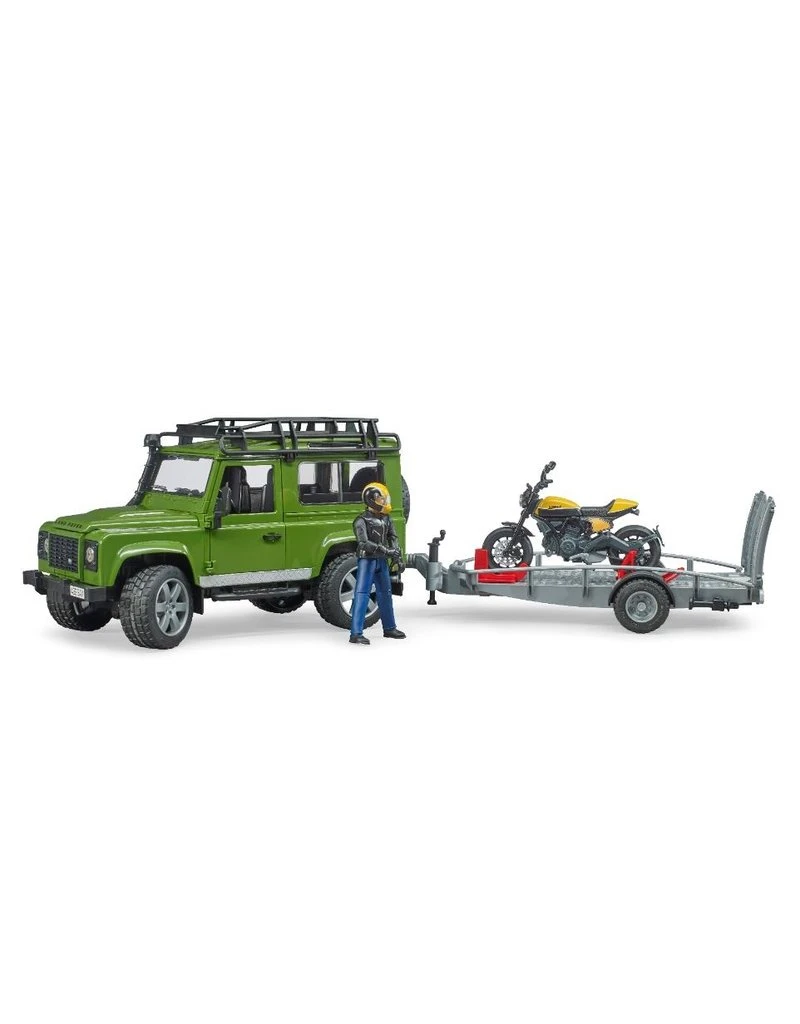Bruder 2589 - Land Rover Defender met aanhanger en Scrambler Ducati Bruder 2589 - Land Rover Defender Met Aanhanger En Scrambler Ducati -Britains Winkel bruder bruder 2589 land rover defender met aanhang