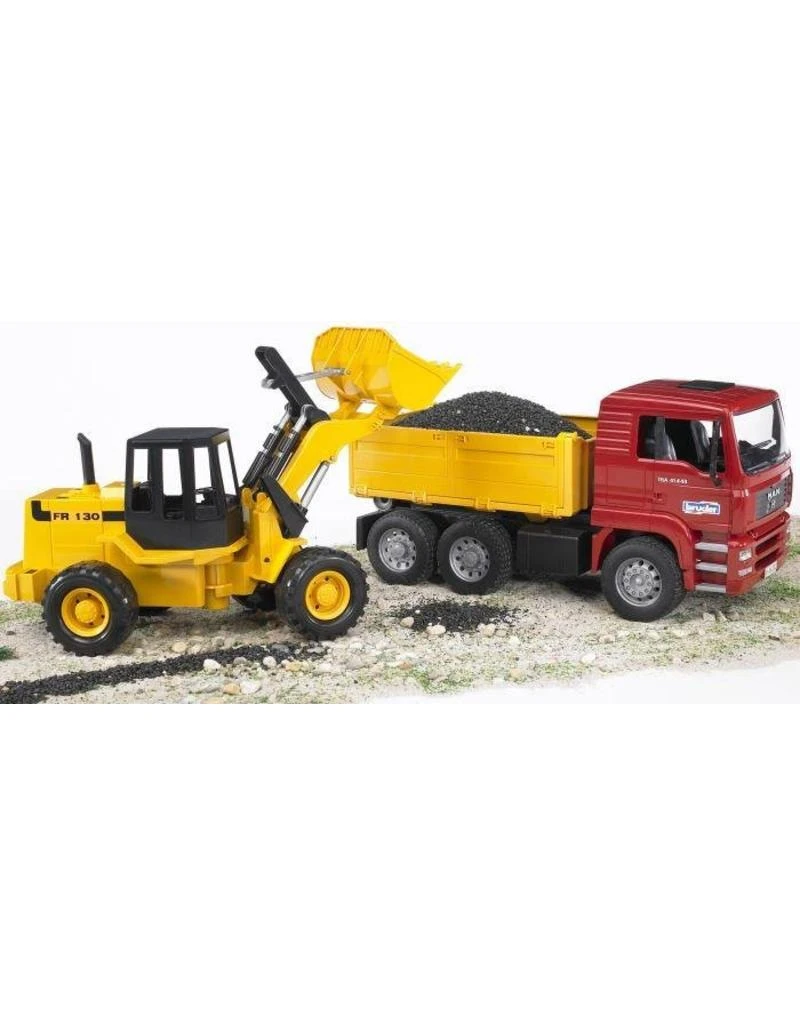 Bruder 2752 - MAN vrachtwagen met knikshovel Bruder 2752 - MAN Vrachtwagen Met Knikshovel -Britains Winkel bruder bruder 2752 man vrachtwagen met knikshovel 1