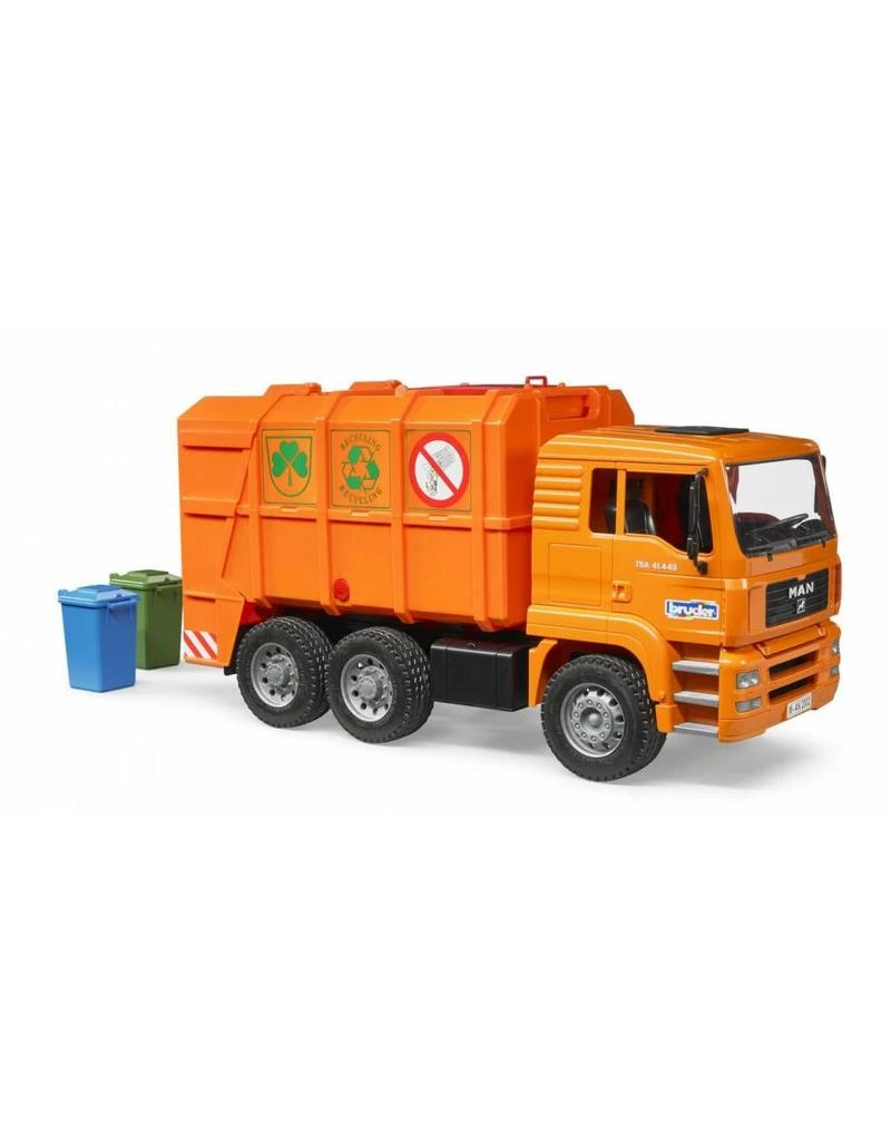 Bruder 2760 - MAN vuilniswagen (oranje) Bruder 2760 - MAN Vuilniswagen (oranje) -Britains Winkel bruder bruder 2760 man vuilniswagen oranje 1