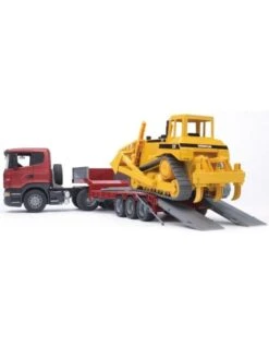 Bruder 3555 - Scania R-serie Met Dieplader En Caterpillar Bulldozer -Britains Winkel bruder bruder 3555 scania r serie met dieplader en 3