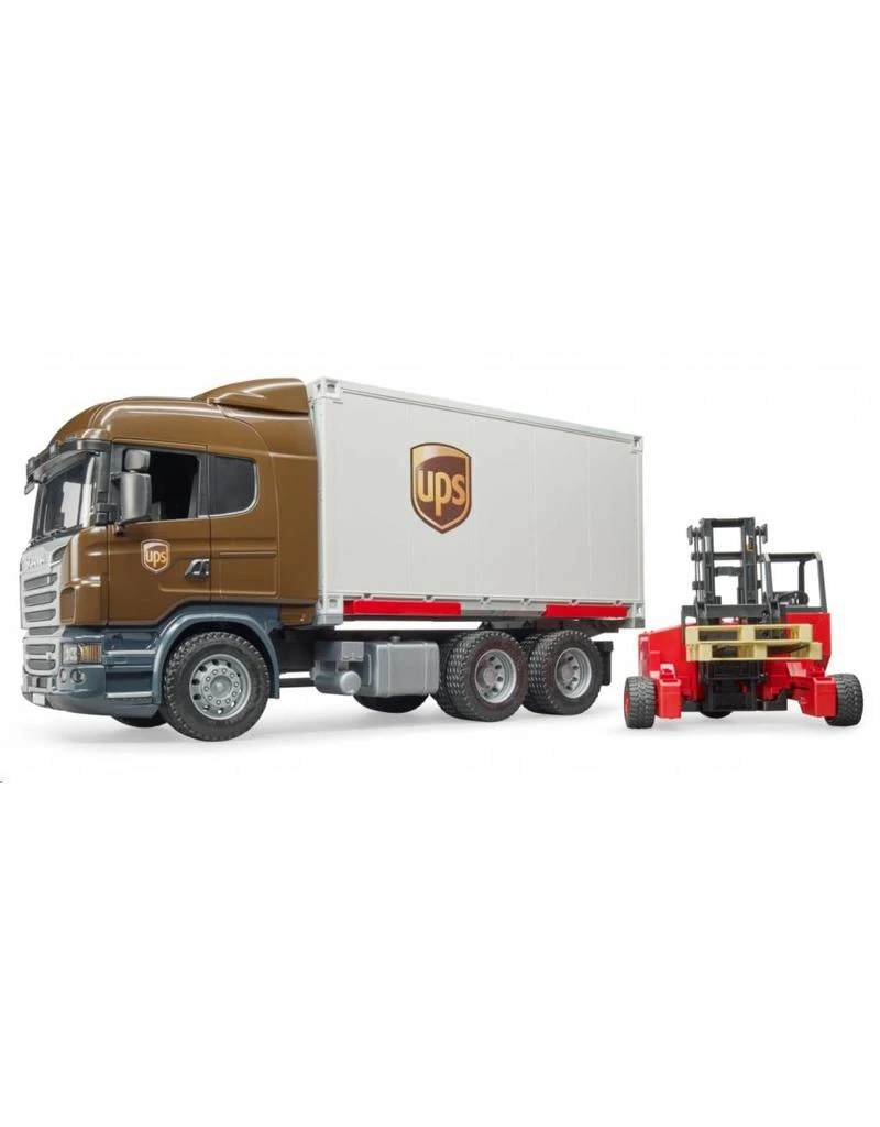 Bruder 3581 - Scania R-vrachtwagen UPS met heftruck Bruder 3581 - Scania R-vrachtwagen UPS Met Heftruck -Britains Winkel bruder bruder 3581 scania r vrachtwagen ups met he 2
