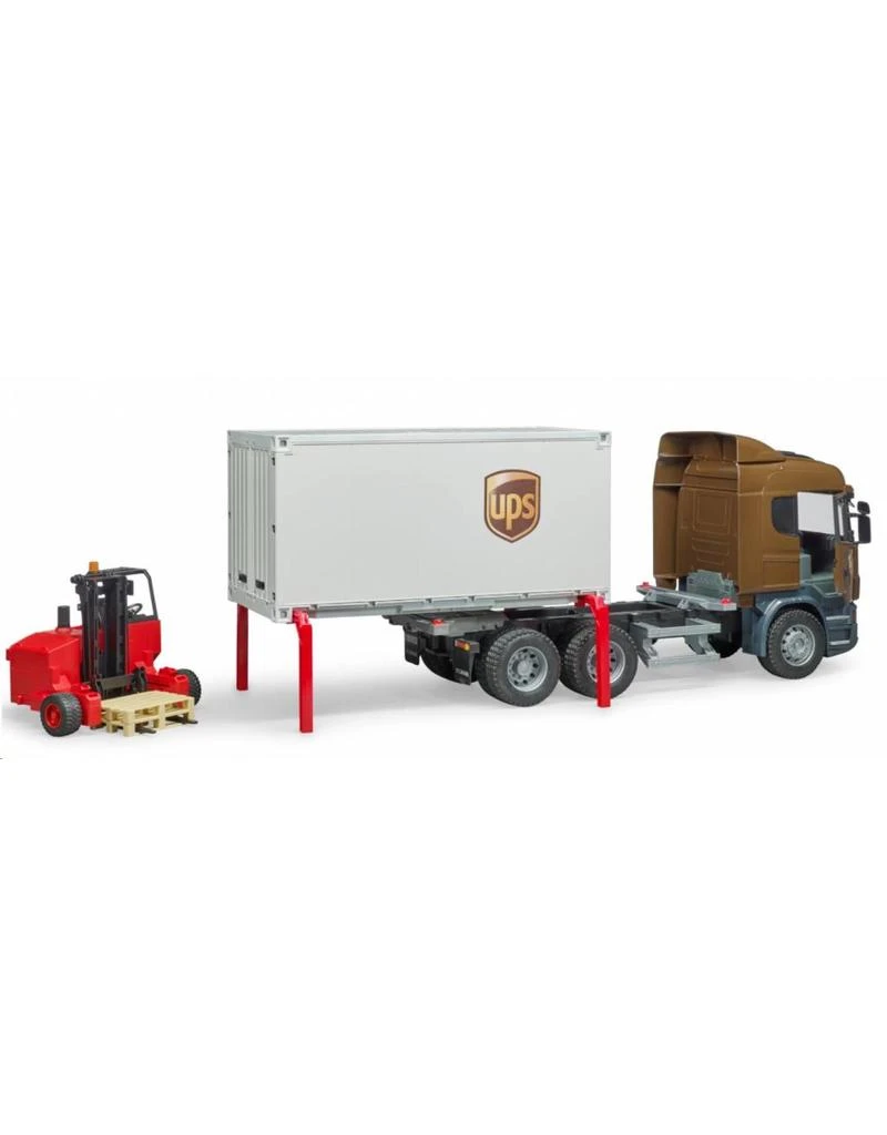 Bruder 3581 - Scania R-vrachtwagen UPS met heftruck Bruder 3581 - Scania R-vrachtwagen UPS Met Heftruck -Britains Winkel bruder bruder 3581 scania r vrachtwagen ups met he 4