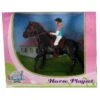 Kids Globe 640078B - Paard (donkerbruin) Met Amazone 1:24 (geschikt Voor SCHLEICH)