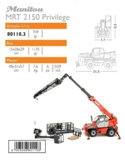 Ros 80110.3 - Manitou MRT2150+ MANISCOPIC Verreiker Met Diverse Accessoire 1:32 -Britains Winkel ros ros 801103 manitou mrt2150 maniscopic verreike 3