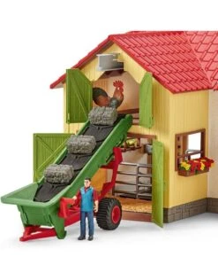 Schleich Farm 42377 - Hooi Transportband Met Boer -Britains Winkel schleich schleich farm 42377 hooi transportband me 2