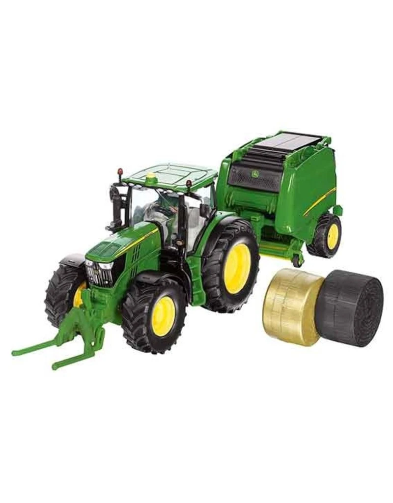 Siku 3838 - John Deere 6210R met balenpers 1:32 Siku 3838 - John Deere 6210R Met Balenpers 1:32 -Britains Winkel siku siku 3838 john deere 6210r met balenpers 132